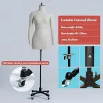 Plus Size Dress Form for Women, Curvy Full Body Mannequin with Soft Arms & Wheels, Pinnable Tailor Dummy for Sewing & Crafting, Adult Full Size Dressmaking Tool