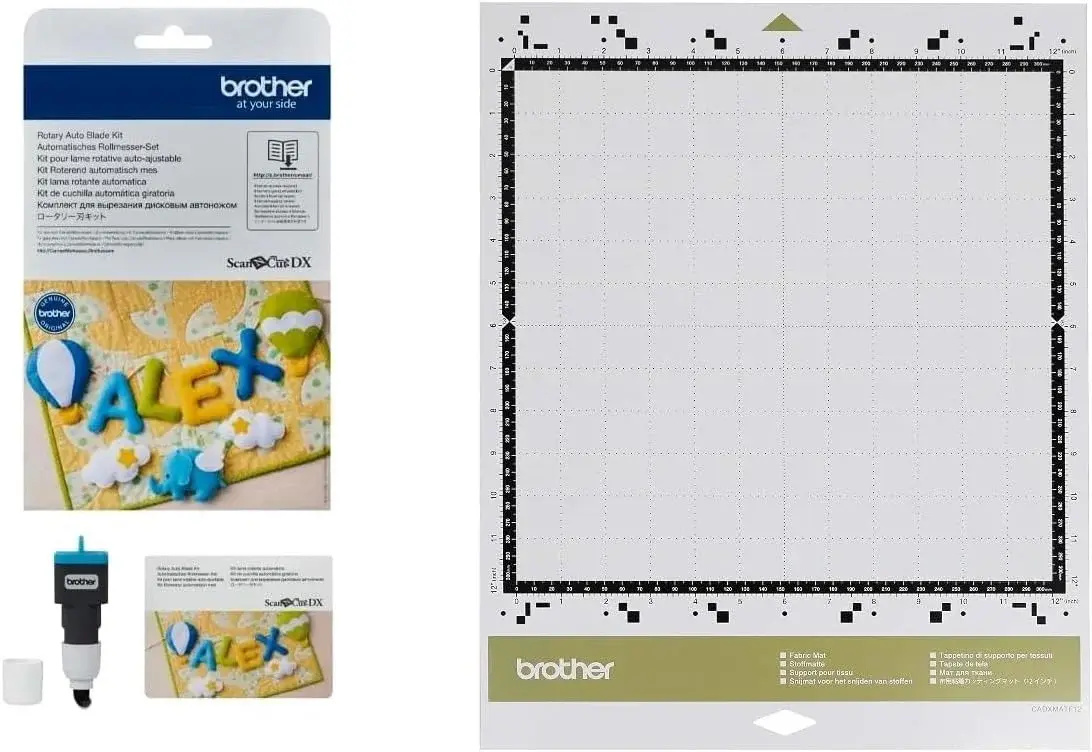 Brother ScanNCut DX Rotary Auto Blade Kit CADXRBKIT1 and Fabric Mat CADXMATF12