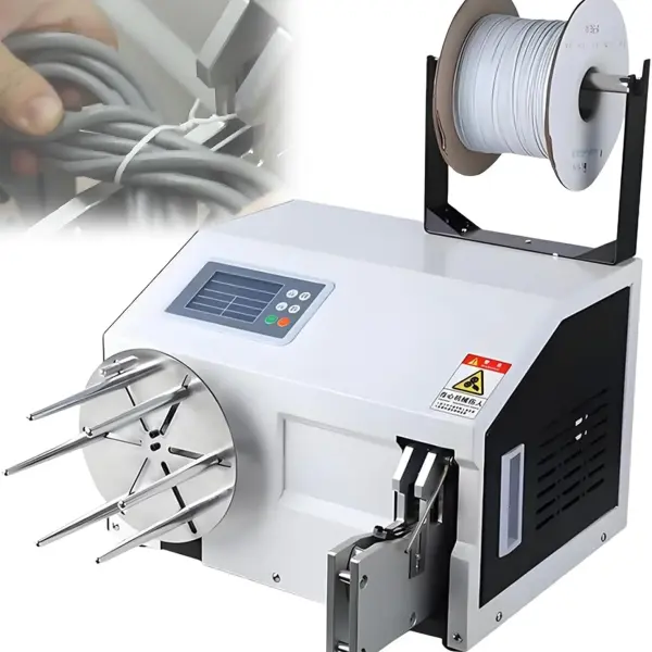 Candy Bread Toy Twist Tying Machine,w/6 Roll Twist Ties Wire + Foot Pedal + Power Cord + Tool Bag 5to30mmTie(Winding)