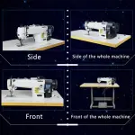 Fully Automatic Synchronous Sewing Machine, Industrial Sewing Machine for Luggage Leather with Table Stand and LED Light 220V