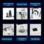 Fully Automatic Synchronous Sewing Machine, Industrial Sewing Machine for Luggage Leather with Table Stand and LED Light 220V