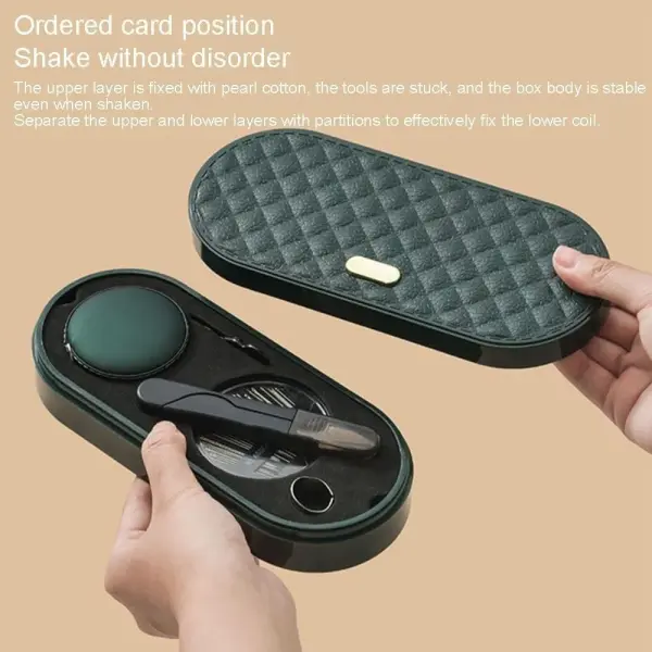 MJYHGFRT Portable Household Travel Sewing Kit Box Practical Multi-Functional Set Hand Needle Threads Scissor DIY Handwork Tool