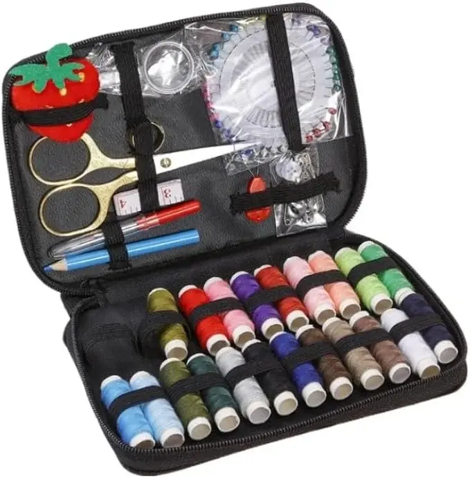 MVNOIRE Fabric Needlework Box Portable Bag Needle Holder Home Travel Handmade Sewing Tool Kit