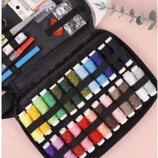 MVNOIRE Fabric Needlework Box Portable Bag Needle Holder Home Travel Handmade Sewing Tool Kit