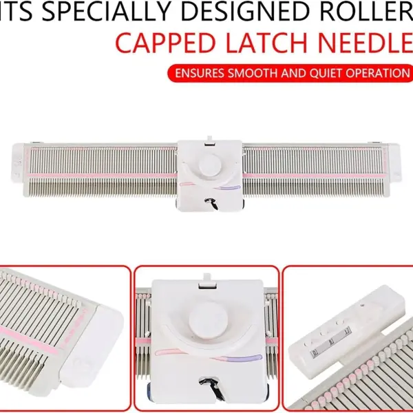 JINGEDD Automatic Knitting Machine Kit, Medium Gauge 6.5mm 150 Stitches Plastic Household Knitting Machine with Accessories Household Sewing Tool Set