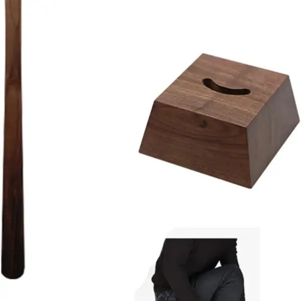 Long Handle Wooden Shoe Horn Boot Spoon Easy Wear Helper Shoehorns for Seniors Adults Kids Pregnant Women, Shoe Spoon Boot Spoons Shoe Wearing Tool Mobility Aid,A75