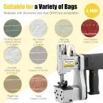 Bag Sewing Machine 2s/bag Bag Closing Machine Portable Bag Closer 6.4Lbs Automatic Woven Bag Sewer Packing Machine for Packing Bags Non-woven Fabrics Leather