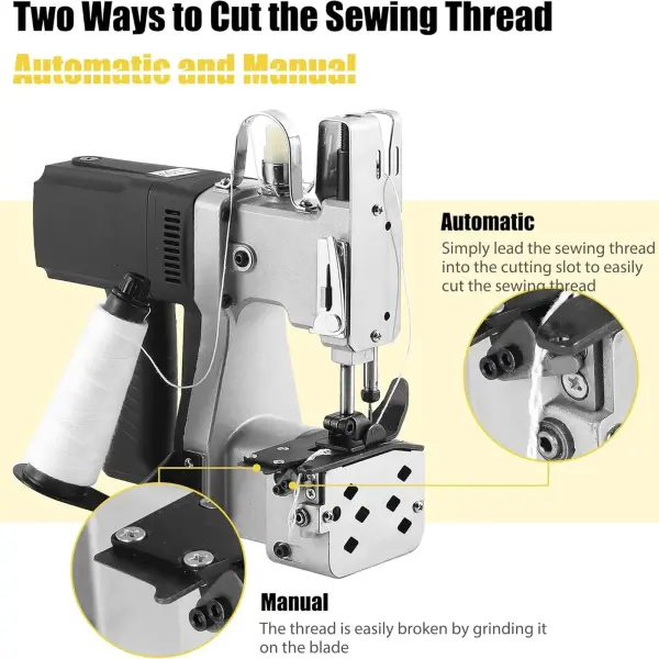 Bag Sewing Machine 2s/bag Bag Closing Machine Portable Bag Closer 6.4Lbs Automatic Woven Bag Sewer Packing Machine for Packing Bags Non-woven Fabrics Leather