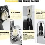 Bag Sewing Machine 2s/bag Bag Closing Machine Portable Bag Closer 6.4Lbs Automatic Woven Bag Sewer Packing Machine for Packing Bags Non-woven Fabrics Leather