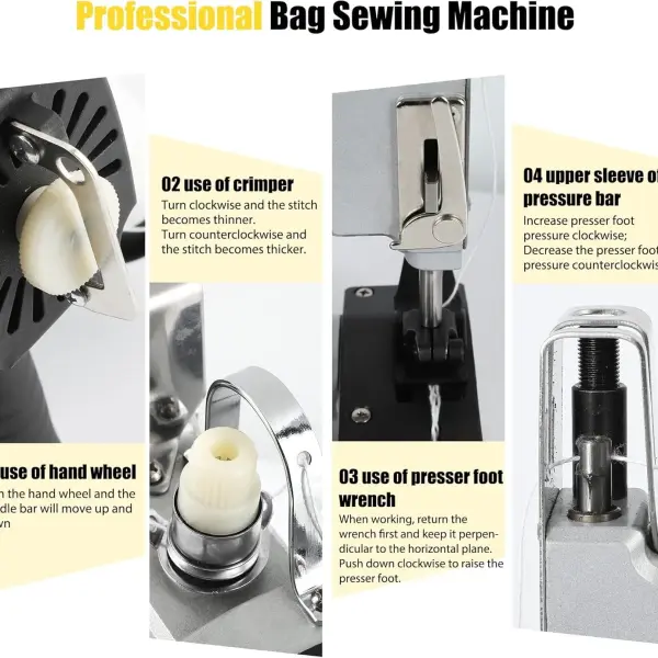 Bag Sewing Machine 2s/bag Bag Closing Machine Portable Bag Closer 6.4Lbs Automatic Woven Bag Sewer Packing Machine for Packing Bags Non-woven Fabrics Leather
