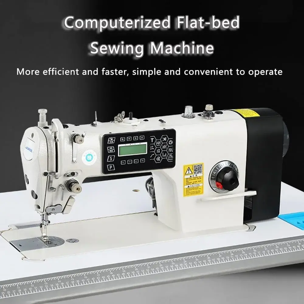 Industrial Sewing Machine 550W Automatic Lockstitch Sewing Machine Complete Set with Table and Stand 220V