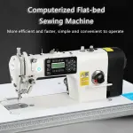 Industrial Sewing Machine 550W Automatic Lockstitch Sewing Machine Complete Set with Table and Stand 220V