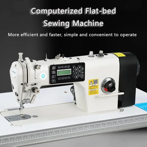 Industrial Sewing Machine 550W Automatic Lockstitch Sewing Machine Complete Set with Table and Stand 220V