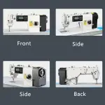 Industrial Sewing Machine 550W Automatic Lockstitch Sewing Machine Complete Set with Table and Stand 220V