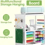 Craft Storage Cart, Compatible with Cricut Cutting Machines, Features a Vinyl Roll Holder and Drawers,A Mobile Storage Table for Crafting Tools and Accessories, Suitable for Studios, Offices