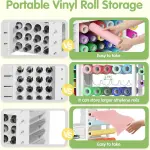Craft Storage Cart, Compatible with Cricut Cutting Machines, Features a Vinyl Roll Holder and Drawers,A Mobile Storage Table for Crafting Tools and Accessories, Suitable for Studios, Offices