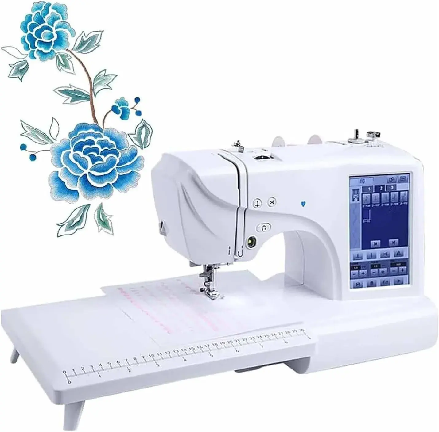 Multi-Function Electric Sewing Mini Portable Machine Sewing Machines for Beginners, Automatic Embroidery Machine with 4" x 9.2" Embroidery Area and LCD Touch Screen