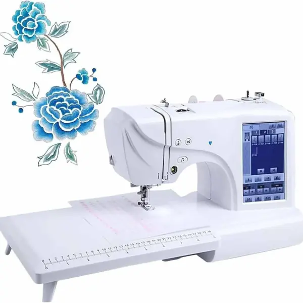 Multi-Function Electric Sewing Mini Portable Machine Sewing Machines for Beginners, Automatic Embroidery Machine with 4" x 9.2" Embroidery Area and LCD Touch Screen