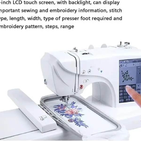 Multi-Function Electric Sewing Mini Portable Machine Sewing Machines for Beginners, Automatic Embroidery Machine with 4" x 9.2" Embroidery Area and LCD Touch Screen
