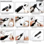 OWDEN Professional Leathercraft Stitch awl tool, Leather Sewing Awl tool for leather,Belt,Canvas,Fabric,Bag repair lockstitch tool set.Speedy Stitcher Professional leather craft tool.(3 Thread Colors)
