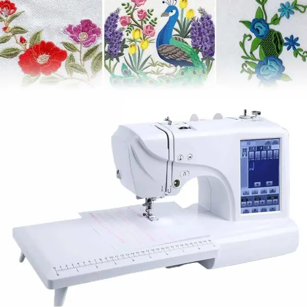 Automatic Sewing Machine, Electric Embroidery Machine, Automatic Sewing Machine with Large LCD Touch Screen, DIY Embroidery Tool, 210 Built-in Letters and 30 Pattern Borders, Easy Sewing