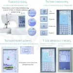 Automatic Sewing Machine, Electric Embroidery Machine, Automatic Sewing Machine with Large LCD Touch Screen, DIY Embroidery Tool, 210 Built-in Letters and 30 Pattern Borders, Easy Sewing