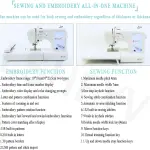 Automatic Sewing Machine, Electric Embroidery Machine, Automatic Sewing Machine with Large LCD Touch Screen, DIY Embroidery Tool, 210 Built-in Letters and 30 Pattern Borders, Easy Sewing