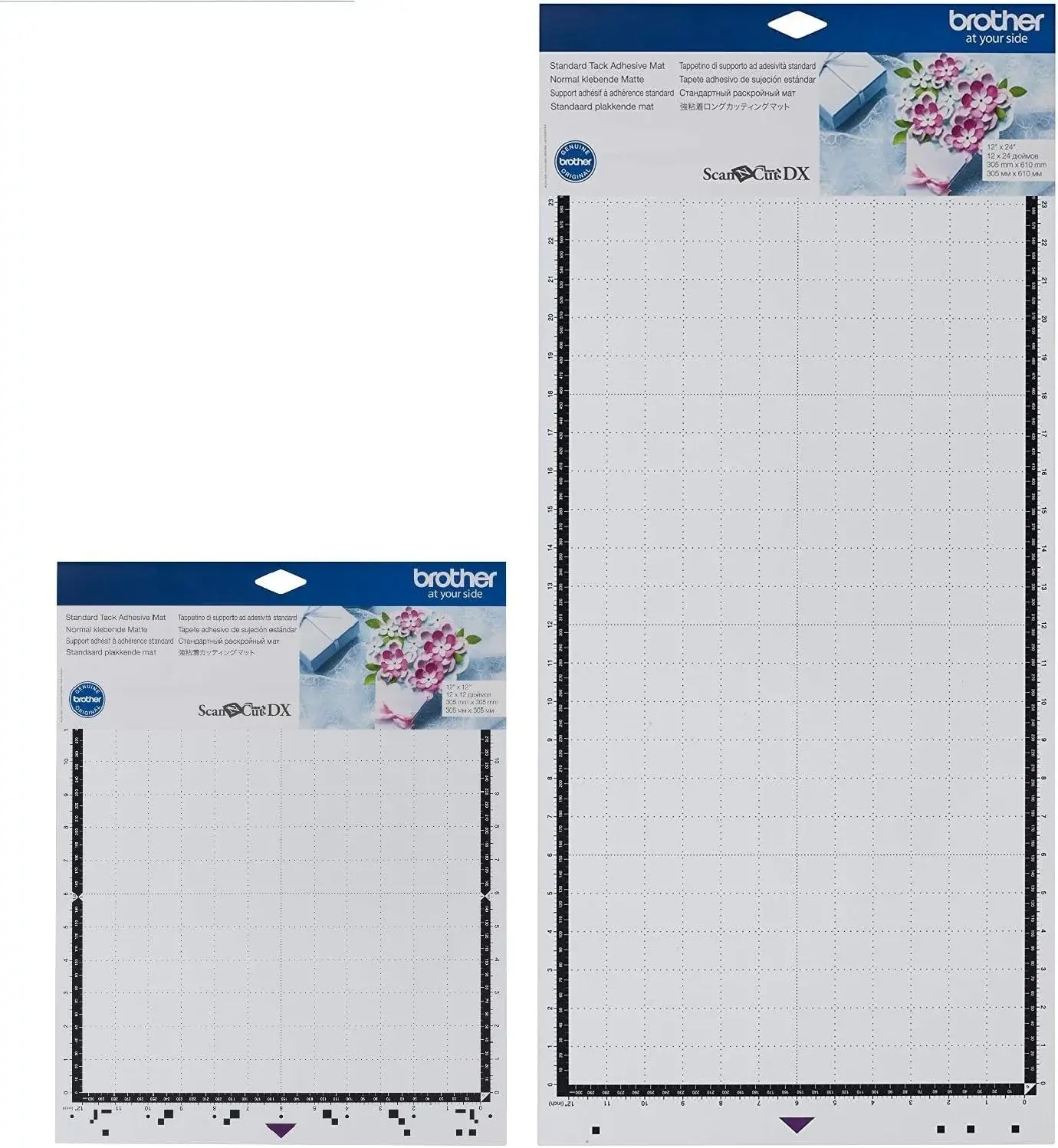 Brother ScanNCut DX Standard Tack Adhesive Mat 2-Pack, 12" x 12" and 12" x 24", for Cardstock, Vinyl, Foam and More