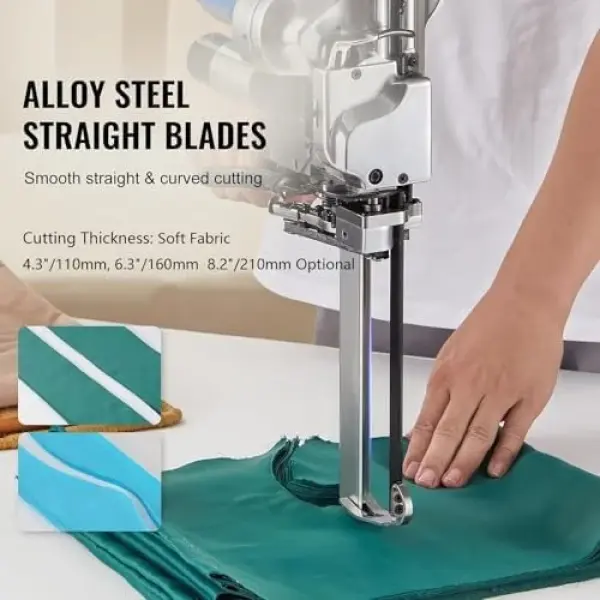 High-Speed Automatic Sharpening Straight Knife Fabric Cutter for Industrial Sewing & Cloth Cutting - Precision Cutting Tool, Durable & Efficient