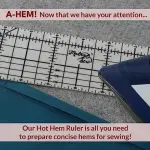 Madam Sew Hot Hem Ruler for Sewing and Quilting – Non-Slip Ironing Hot Ruler and Pleats with Dry or Steam Iron on Quilt Blocks and Clothes - 18” x 2.5” Hem Gauge