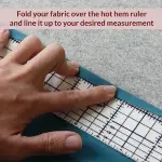 Madam Sew Hot Hem Ruler for Sewing and Quilting – Non-Slip Ironing Hot Ruler and Pleats with Dry or Steam Iron on Quilt Blocks and Clothes - 18” x 2.5” Hem Gauge