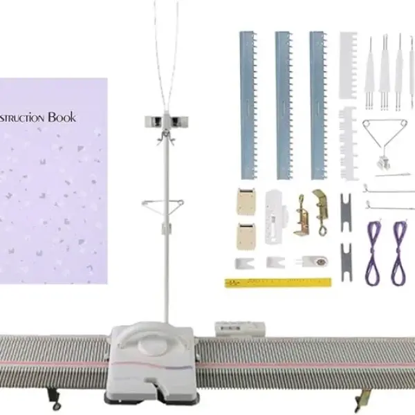 Knitting Machine and Accessories, LK150 150 Stitches 6.5mm Mid Gauge Plastic Domestic Knitting Machine with Accessories Tool Set for Household Sewing