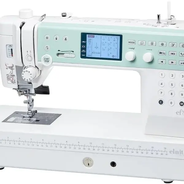 Elna Elnita ef72 Sewing and Quilting Machine with over 10" of Seamless, Aluminum Flatbed Sewing Space, 170 built-in stitches, 2 Alphabets for Home