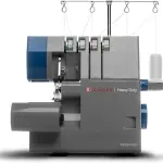 SINGER® X5004-HD Metal Frame Serger & Overlock Machine | 2-3-4 Stitch Capability, 8 Built-In Stitches, 1300 Stitches per Minute, Adjustable Differential Feed & 2 LED Lights (Grey/Blue)