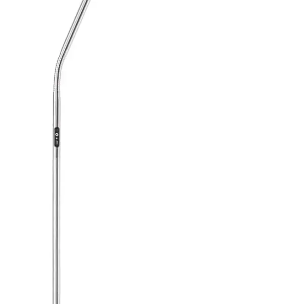 Daylight Slimline 4™ LED Floor Lamp in Brushed Steel - 6,000K, 3,200 Lux, 4 Brightness Levels, USB-C Charging Port, Anti-Glare Diffuser, Flexible Design, Art & Craft, Sewing, Nail Salon