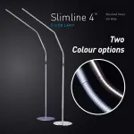 Daylight Slimline 4™ LED Floor Lamp in Brushed Steel - 6,000K, 3,200 Lux, 4 Brightness Levels, USB-C Charging Port, Anti-Glare Diffuser, Flexible Design, Art & Craft, Sewing, Nail Salon