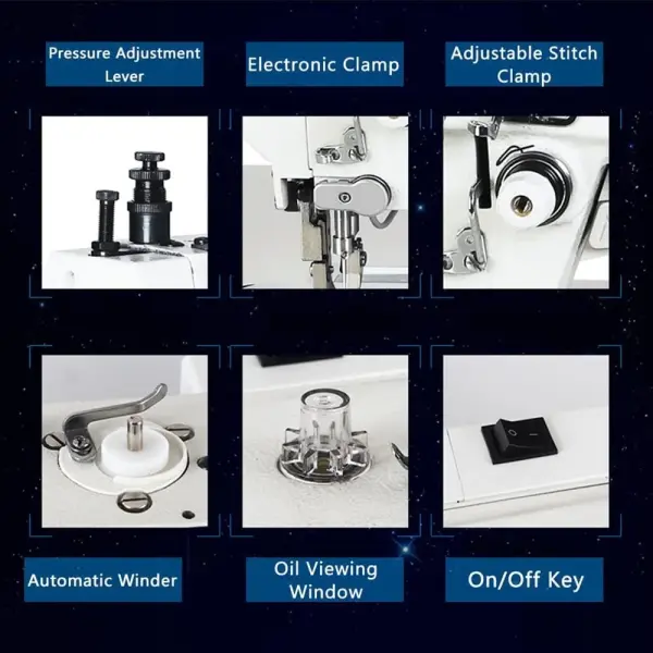 Industrial Fully Automatic Synchronous Sewing Machine with Table Stand and LED Sewing Light DIY 220V