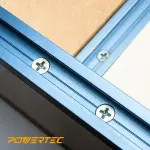 POWERTEC 48 Inch x4 Universal T track with 100 Pcs #6 X 1/2" Wood Screws, Double-Cut Profile T track with Predrilled Mounting Holes for Woodworking Jigs and Fixtures, Router Table, Workbench, 71953