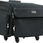 Everything Mary 4 Wheels Collapsible Deluxe Sewing Machine Storage Case - Rolling Trolley Carrying Bag for Brother, Singer