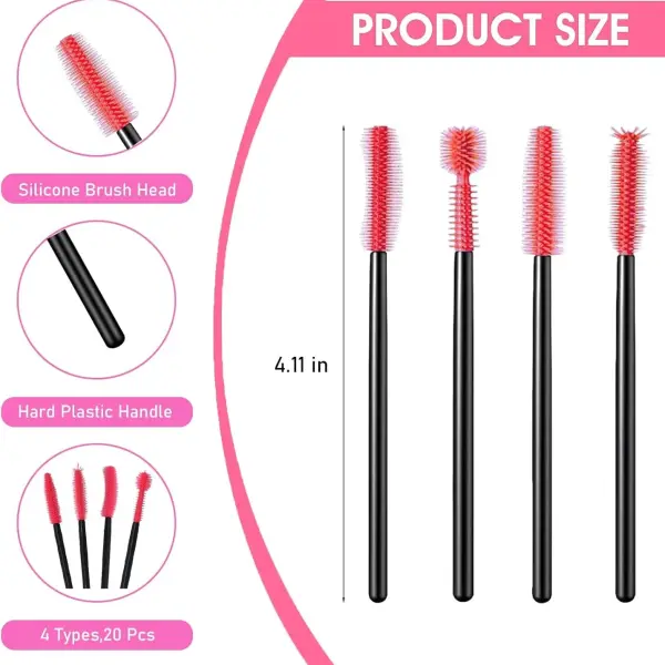 20 Pcs Nook and Cranny Sewing Machine Cleaning Brushes, Reusable Silicone Dense Bristles Cleaning Brushes for Sewing Machine Internal and Spool Area, Sewing Tools, Sewing Products, Red