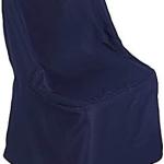 Balsa Circle 50 pcs Navy Blue Polyester Folding Chair Covers Linens for Wedding Reception Party Supplies Decorations