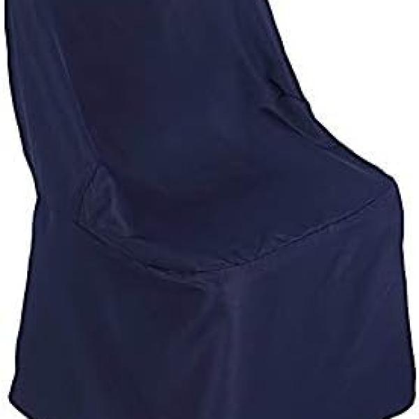 Balsa Circle 50 pcs Navy Blue Polyester Folding Chair Covers Linens for Wedding Reception Party Supplies Decorations