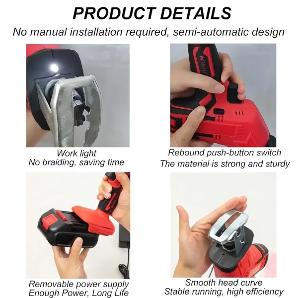 Wig Sewing Inject Machine for PU - Cordless,5000 Rpm,1000W PU Simulation Scalp Tying Machine, Handheld Hair Weaving Tool, for Salon Home Use