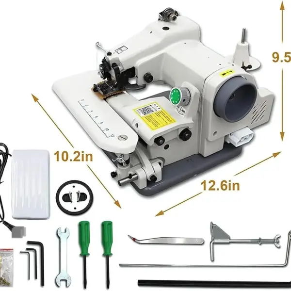 Portable Blind Stitch Sewing Machine 1200RPM with Foot Pedal, High Speed Electric Hemming Tool for Alterations, Adjustable Stitch Depth, Copper Motor, Compact Design for Home and Tailor Use