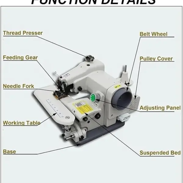 Portable Blind Stitch Sewing Machine 1200RPM with Foot Pedal, High Speed Electric Hemming Tool for Alterations, Adjustable Stitch Depth, Copper Motor, Compact Design for Home and Tailor Use