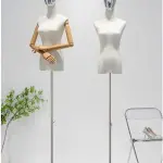 Adjustable Female Dress Form Mannequin with Tripod, Removable Arms & Head for Clothing & Jewelry Display, Sewing Tool - Plated Head, Size S for Tailoring & Fashion Design