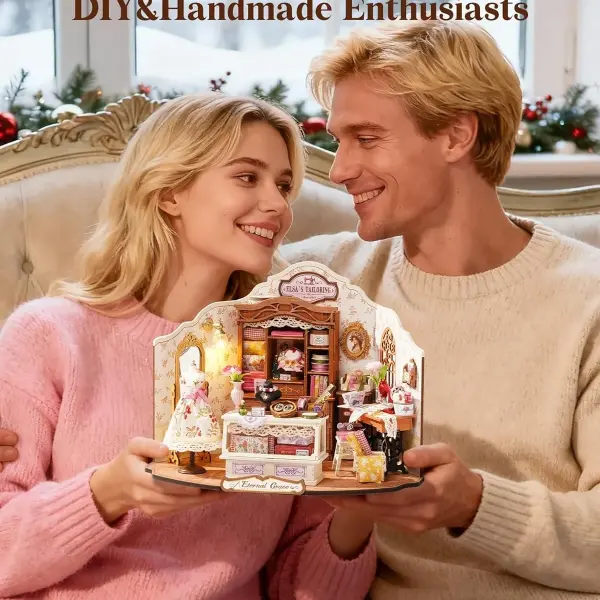 Rolife DIY Miniature House Kit Elsa's Tailoring, Mini Dollhouse Kit for Adults, Mini Room Building Kit for Teens, DIY Craft Kits for Parents Friends Girls Boys (Elsa's Tailor Shop)