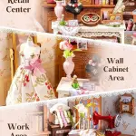 Rolife DIY Miniature House Kit Elsa's Tailoring, Mini Dollhouse Kit for Adults, Mini Room Building Kit for Teens, DIY Craft Kits for Parents Friends Girls Boys (Elsa's Tailor Shop)