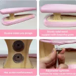 Tailor Sleeve Ironing Board, Two-Sided Cotton Padded Tailor's Ironing Stool with Removable Cover, Professional Garment Pressing Aide, Pink