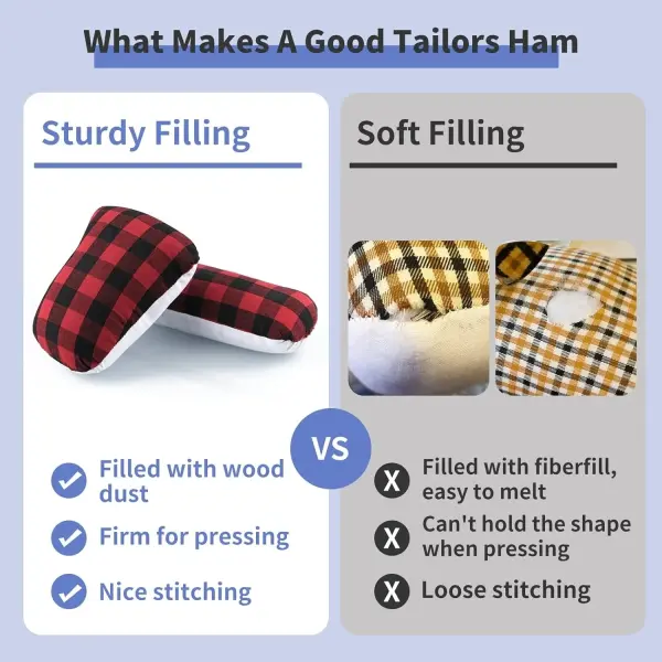 MOLIGOU Tailors Ham and Seam Roll Set, Pressing Tool for Ironing, Sewing Ham for Sleeve, Collar, Curved Seam
